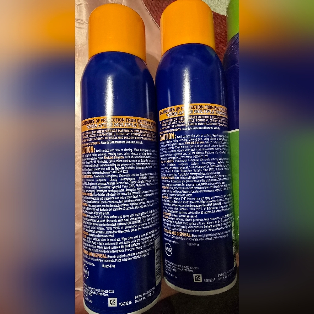 Microban 24 Hour Disinfectant Multi-Surface Sanitizing Spray, Citrus, 2 Count - Picture 2 of 2